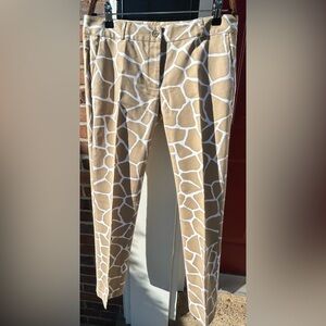 Michael Kors Tan and White Patterned Women’s Pants, Size 6, New without tags